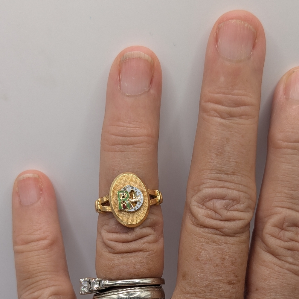 Elegant 10 GF Gold and Enamel Rebekah Women's Ring